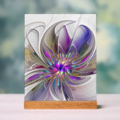 Energetische, farbenfrohe Abstrakte Fraktal Kunst Acrylschild (Neutral)