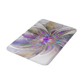 Energetische, farbenfrohe Abstrakte Fraktal Kunst  Badematte (Schrägansicht)