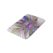 Energetische, farbenfrohe Abstrakte Fraktal Kunst Badematte (Schrägansicht)