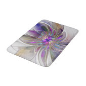 Energetische, farbenfrohe Abstrakte Fraktal Kunst  Badematte (Schrägansicht)