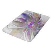 Energetische, farbenfrohe Abstrakte Fraktal Kunst Badematte (Schrägansicht)