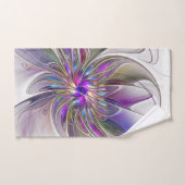 Energetische, farbenfrohe Abstrakte Fraktal Kunst Badhandtuch Set (Handtuch)