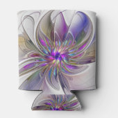 Energetische, farbenfrohe Abstrakte Fraktal Kunst Dosenkühler (Rückseite)