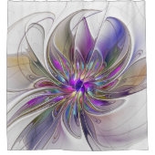 Energetische, farbenfrohe Abstrakte Fraktal Kunst  Duschvorhang (Vorderseite)