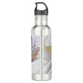 Energetische, farbenfrohe Abstrakte Fraktal Kunst Edelstahlflasche (Rückseite)