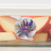 Energetische, farbenfrohe Abstrakte Fraktal Kunst  Etiketten (Befestigt)