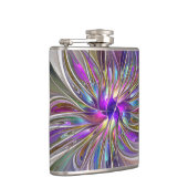 Energetische, farbenfrohe Abstrakte Fraktal Kunst  Flachmann (Rechts)