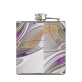 Energetische, farbenfrohe Abstrakte Fraktal Kunst  Flachmann (Rückseite)