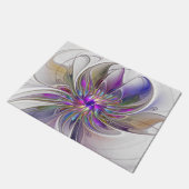 Energetische, farbenfrohe Abstrakte Fraktal Kunst  Fußmatte (Schrägansicht)