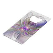 Energetische, farbenfrohe Abstrakte Fraktal Kunst  Geldbeutel Flaschenöffner (Rückseite Schrägansicht)