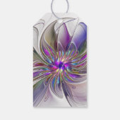 Energetische, farbenfrohe Abstrakte Fraktal Kunst  Geschenkanhänger (Rückseite)