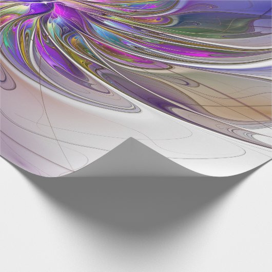 Energetische, farbenfrohe Abstrakte Fraktal Kunst Geschenkpapier (Ecke)