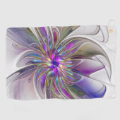 Energetische, farbenfrohe Abstrakte Fraktal Kunst  Golfhandtuch (Horizontal)