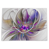 Energetische, farbenfrohe Abstrakte Fraktal Kunst Große Geschenktüte (Vorderseite)