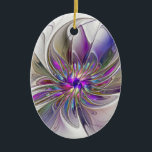 Energetische, farbenfrohe Abstrakte Fraktal Kunst  Keramik Ornament<br><div class="desc">Eine bunte,  kraftvolle Fantasie-Blume,  ein einzigartiges Fraktal,  Design für Ihre ovale Keramik Ornament und mehr.</div>