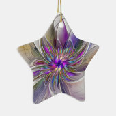 Energetische, farbenfrohe Abstrakte Fraktal Kunst  Keramik Ornament (Rechts)