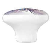 Energetische, farbenfrohe Abstrakte Fraktal Kunst Keramikknauf (Seitenansicht)