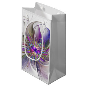 Energetische, farbenfrohe Abstrakte Fraktal Kunst Kleine Geschenktüte