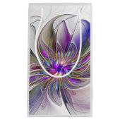 Energetische, farbenfrohe Abstrakte Fraktal Kunst Kleine Geschenktüte (Vorderseite)