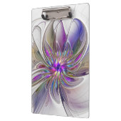 Energetische, farbenfrohe Abstrakte Fraktal Kunst  Klemmbrett (Links)