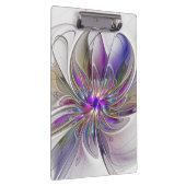 Energetische, farbenfrohe Abstrakte Fraktal Kunst  Klemmbrett (Rechts)