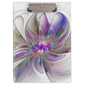 Energetische, farbenfrohe Abstrakte Fraktal Kunst  Klemmbrett (Vorderseite)