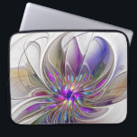 Energetische, farbenfrohe Abstrakte Fraktal Kunst  Laptopschutzhülle<br><div class="desc">Eine vielfarbige,  kraftvolle Fantasy-Blume,  einzigartiges Blumenmuseum Art.Design für Ihren Laptop-Ärmel und vieles mehr.</div>
