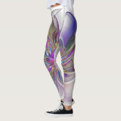 Energetische, farbenfrohe Abstrakte Fraktal Kunst  Leggings (Links)