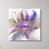 Energetische, farbenfrohe Abstrakte Fraktal Kunst  Leinwanddruck (Vorderseite)