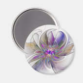 Energetische, farbenfrohe Abstrakte Fraktal Kunst Magnet (Vorderseite/Rückseite)