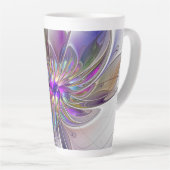 Energetische, farbenfrohe Abstrakte Fraktal Kunst  Milchtasse (Rechte Ecke)