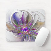 Energetische, farbenfrohe Abstrakte Fraktal Kunst Mousepad (Mit Mouse)