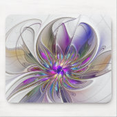Energetische, farbenfrohe Abstrakte Fraktal Kunst Mousepad (Vorne)