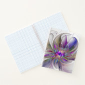 Energetische, farbenfrohe Abstrakte Fraktal Kunst Notizblock (Innenseite)