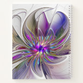Energetische, farbenfrohe Abstrakte Fraktal Kunst Notizblock (Rückseite)