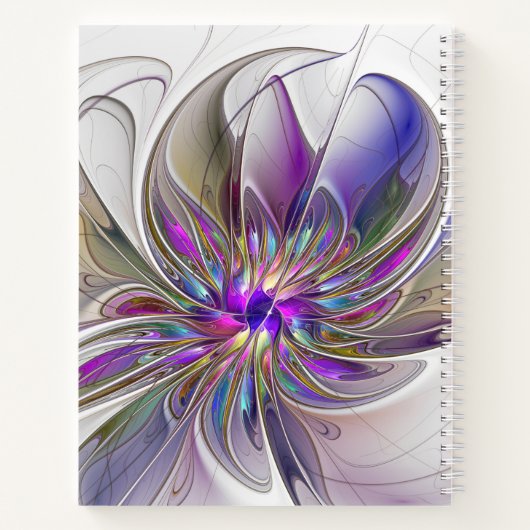 Energetische, farbenfrohe Abstrakte Fraktal Kunst  Notizblock (Rückseite)