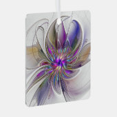 Energetische, farbenfrohe Abstrakte Fraktal Kunst  Ornament Aus Metall (Vorderseite Rechts)