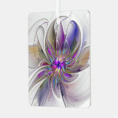 Energetische, farbenfrohe Abstrakte Fraktal Kunst  Ornament Aus Metall (Vorderseite links)