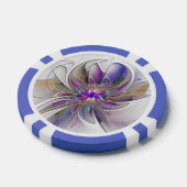 Energetische, farbenfrohe Abstrakte Fraktal Kunst Pokerchips (Einzeln)