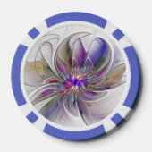 Energetische, farbenfrohe Abstrakte Fraktal Kunst Pokerchips (Rückseite)