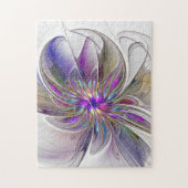 Energetische, farbenfrohe Abstrakte Fraktal Kunst  Puzzle (Vertikal)