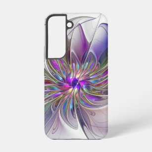 Energetische, farbenfrohe Abstrakte Fraktal Kunst  Samsung Galaxy Hülle