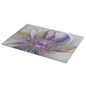 Energetische, farbenfrohe Abstrakte Fraktal Kunst Schneidebrett (Ecke)