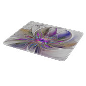 Energetische, farbenfrohe Abstrakte Fraktal Kunst  Schneidebrett (Ecke)