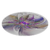 Energetische, farbenfrohe Abstrakte Fraktal Kunst  Schneidebrett (Ecke)