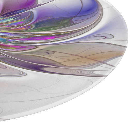 Energetische, farbenfrohe Abstrakte Fraktal Kunst  Schneidebrett (Ecke)