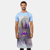 Energetische, farbenfrohe Abstrakte Fraktal Kunst Schürze (Getragen)