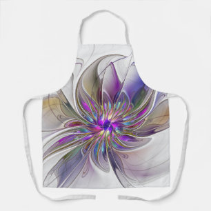 Energetische, farbenfrohe Abstrakte Fraktal Kunst Schürze