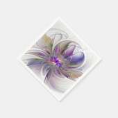 Energetische, farbenfrohe Abstrakte Fraktal Kunst Serviette (Ecke)