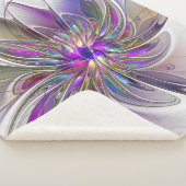 Energetische, farbenfrohe Abstrakte Fraktal Kunst Sherpadecke (3/4)